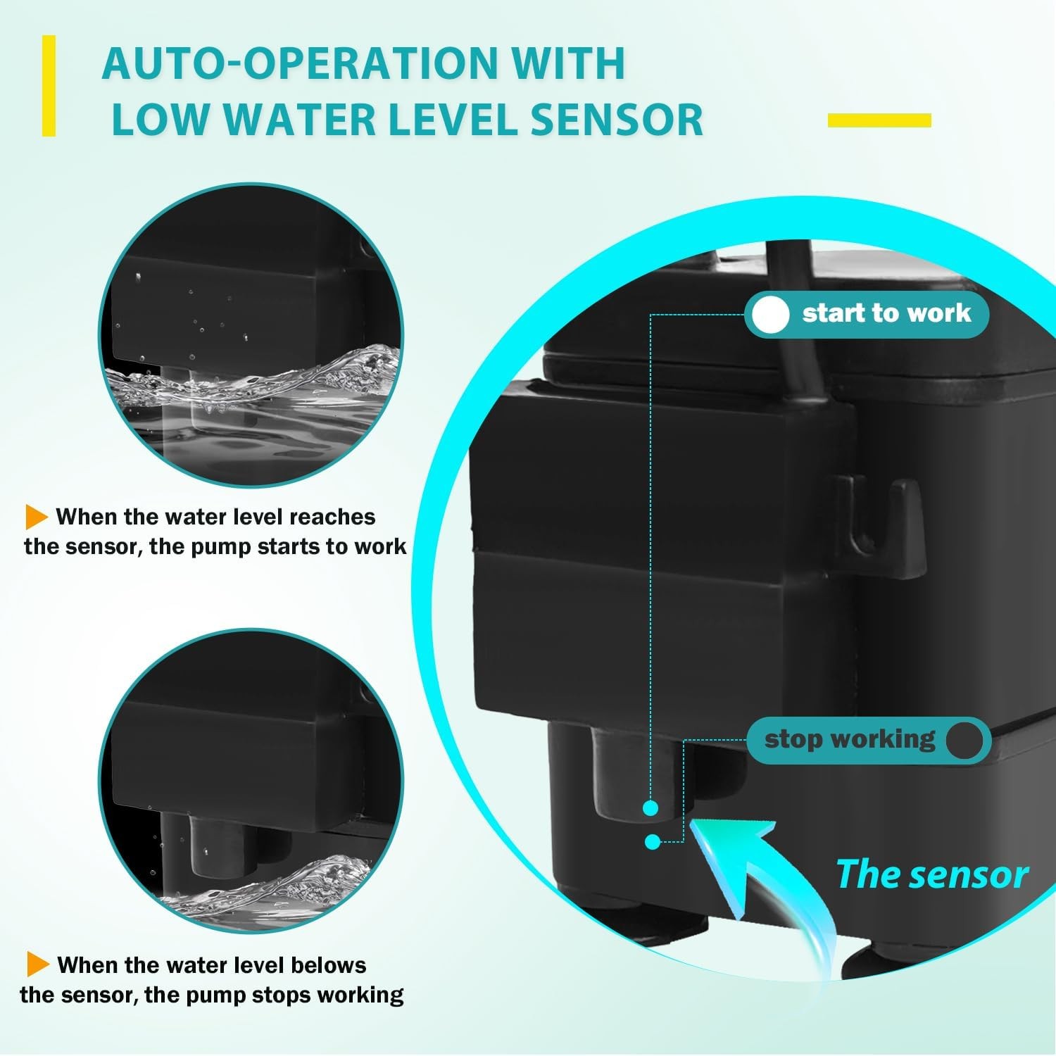 Small Pump With Level Sensor 110V Automatic Submersible Water Pump