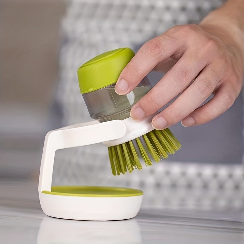 Soap Dispenser with Dish Brush & Storage Bracket, Easy to Clean Kitchen Utensils