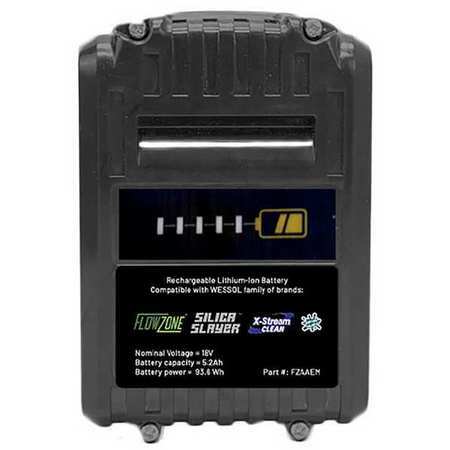 Flowzone Fzaaem Lithium-Ion Battery,18V,5.2 Ah