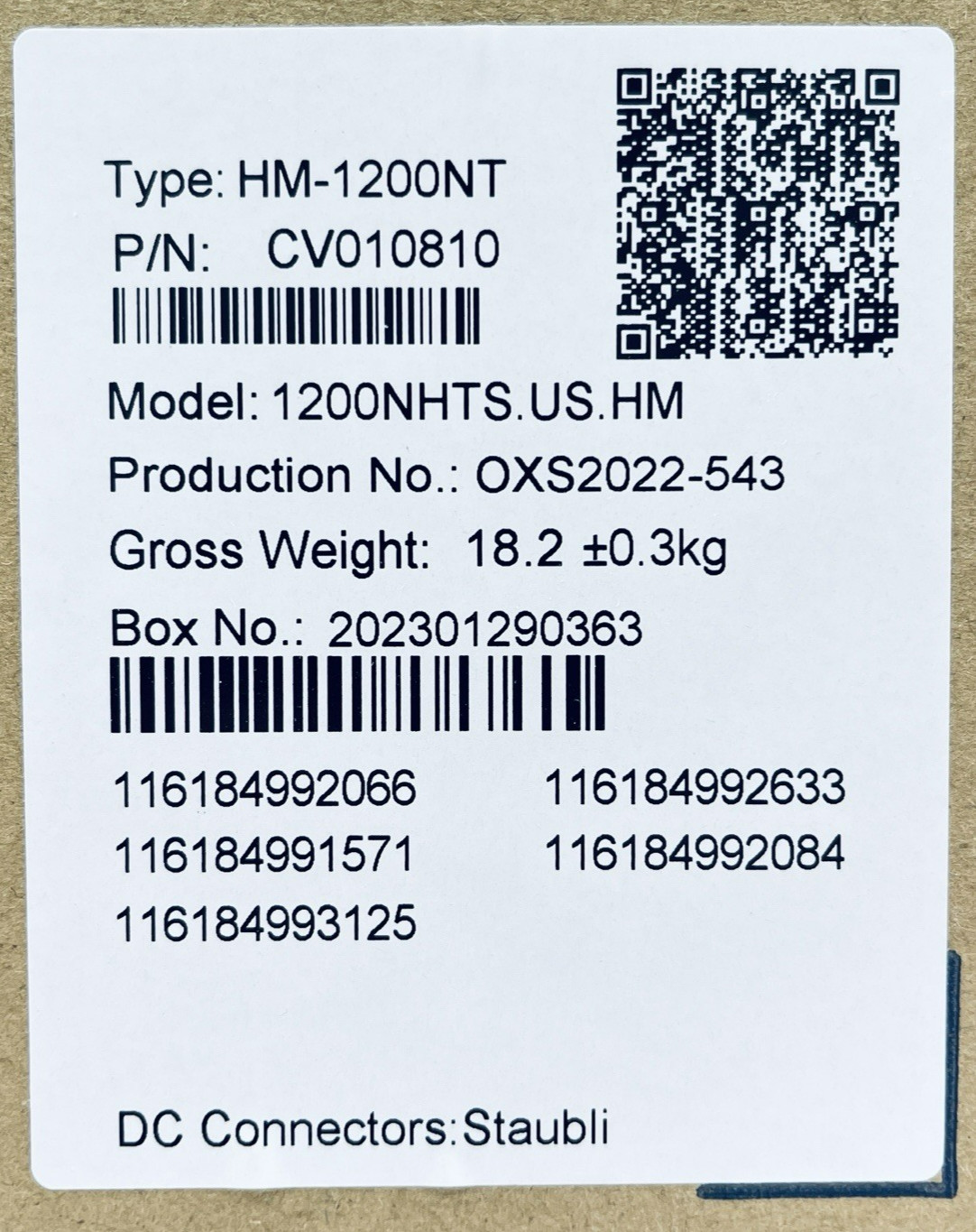 Hoymiles HM-1200NT 4-in-1 Microinverter Module Power 16-60Vdc 240Vac 60Hz 1200NT