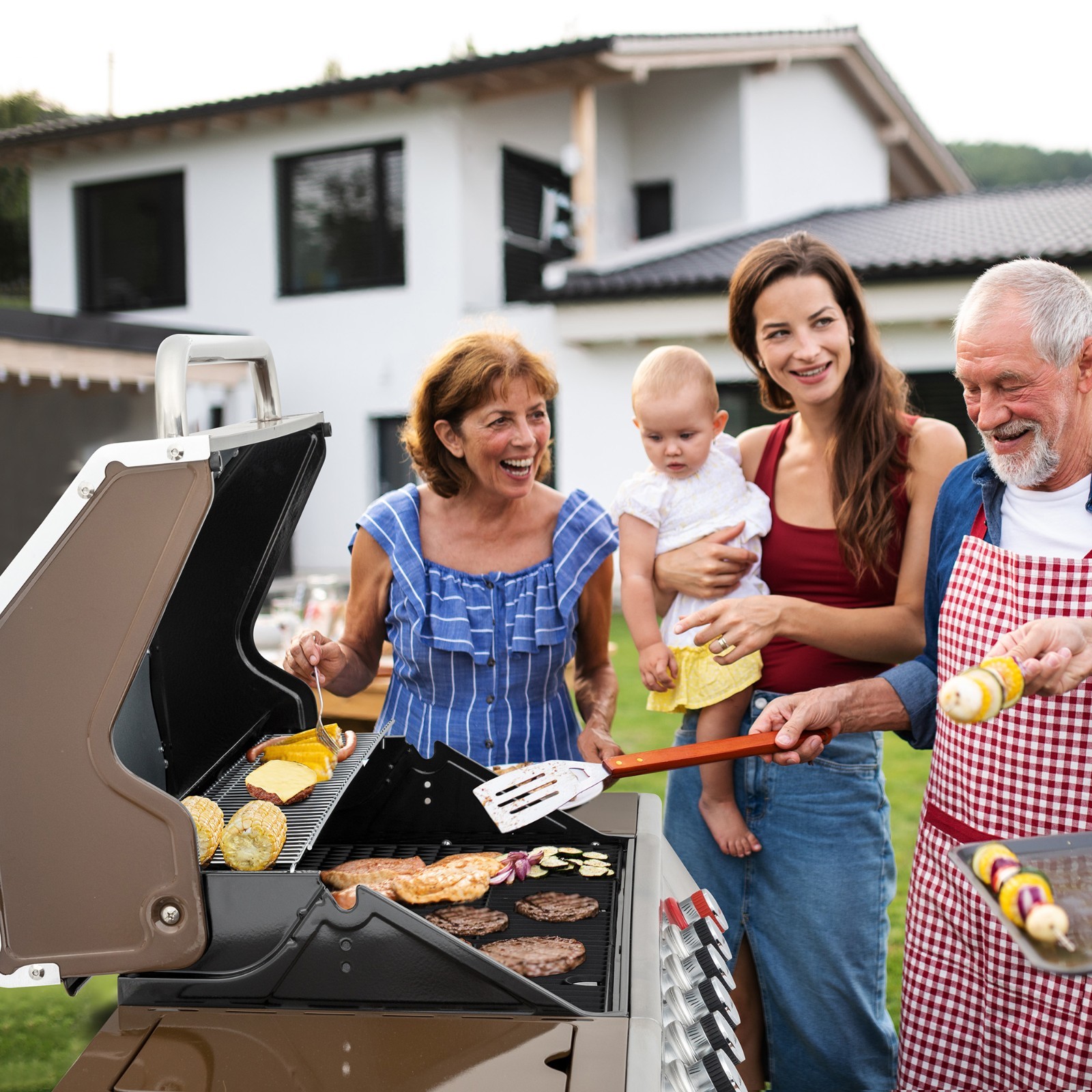 Royal Gourmet GA6402C 6-Burner BBQ Liquid Propane Gas Grill ,74,000 BTU, Coffee