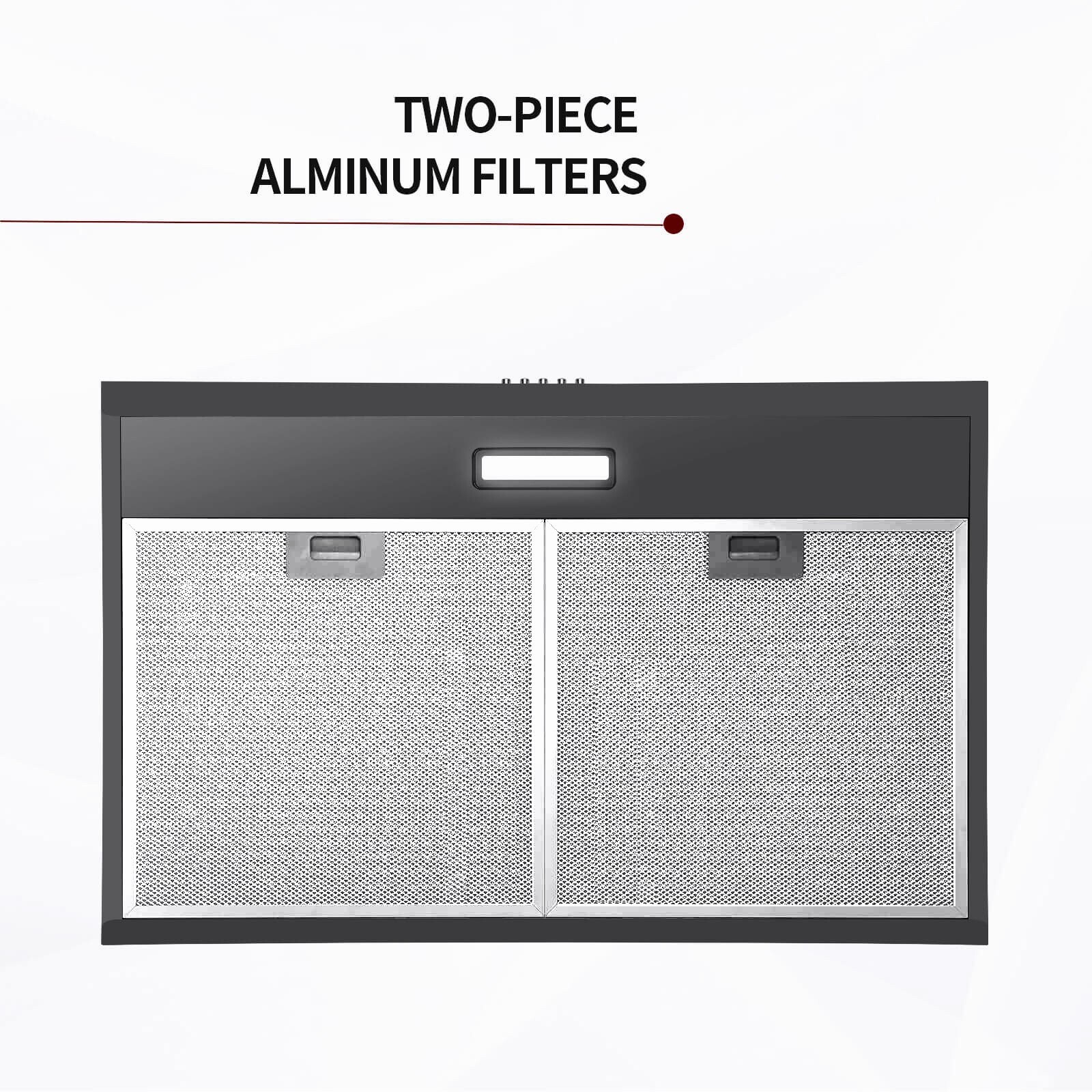 30in SNDOAS Under Cabinet Range Hood Stainless Steel 230CFM Kitchen Vented Black