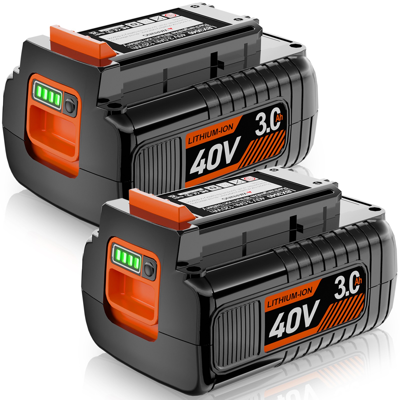 2X 40V 3.0Ah LBX2040 for Black and Decker 40 Volt Lithium Battery LBXR36 LBX1540