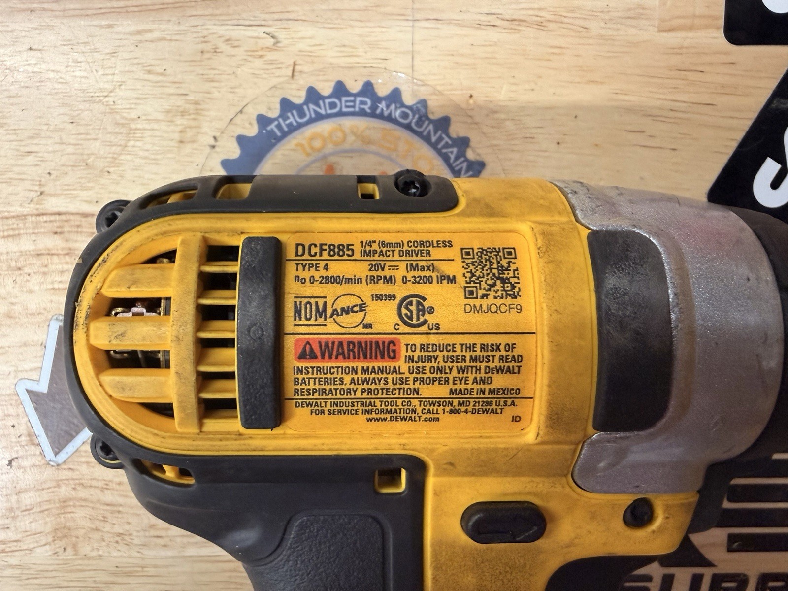 DEWALT DCF885 20V 1/4 in. Impact Driver – Black/Yellow (Tool Only)