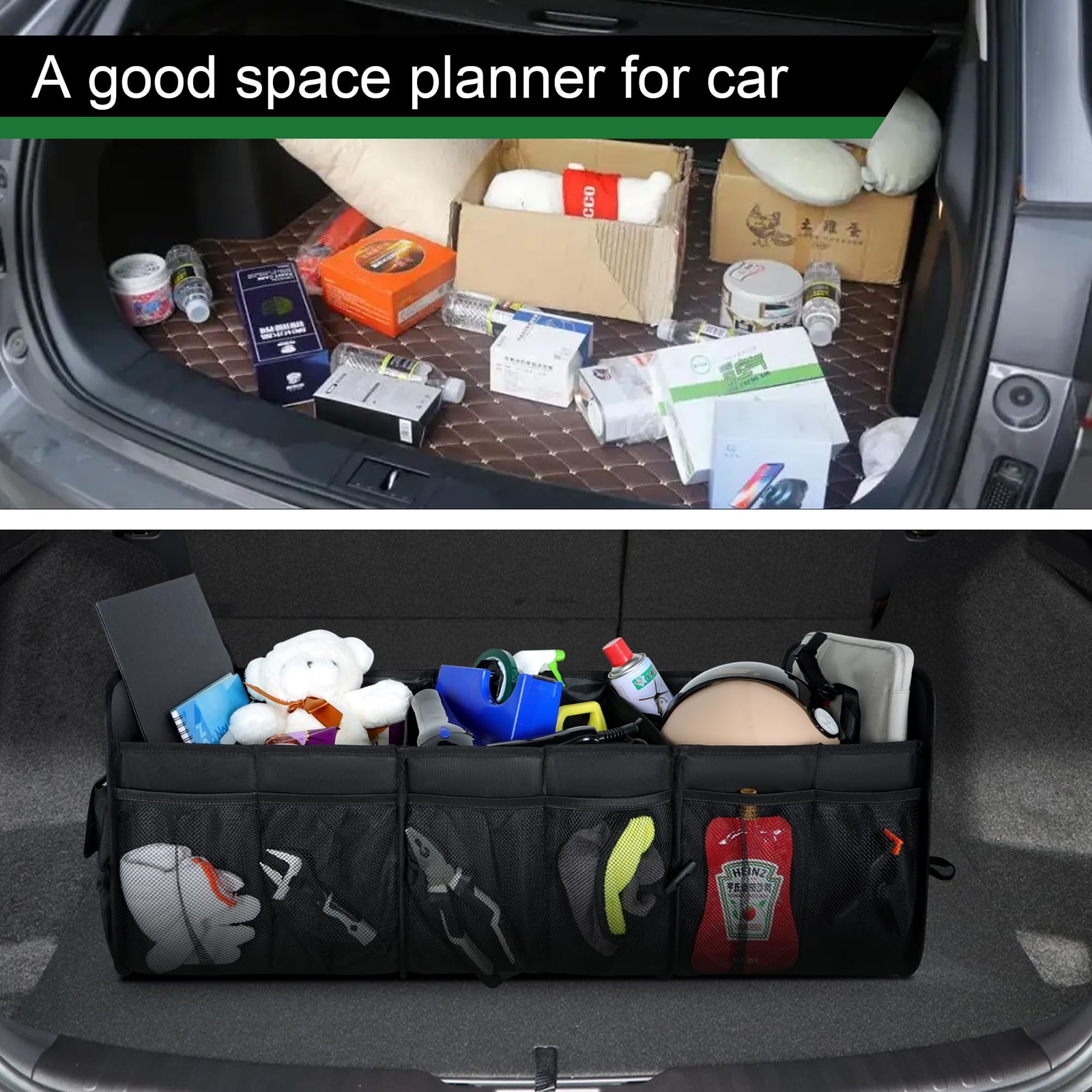 Car Trunk Organizer, Waterproof, Non-Slip, Foldable Capacity 90L for All Vehicle