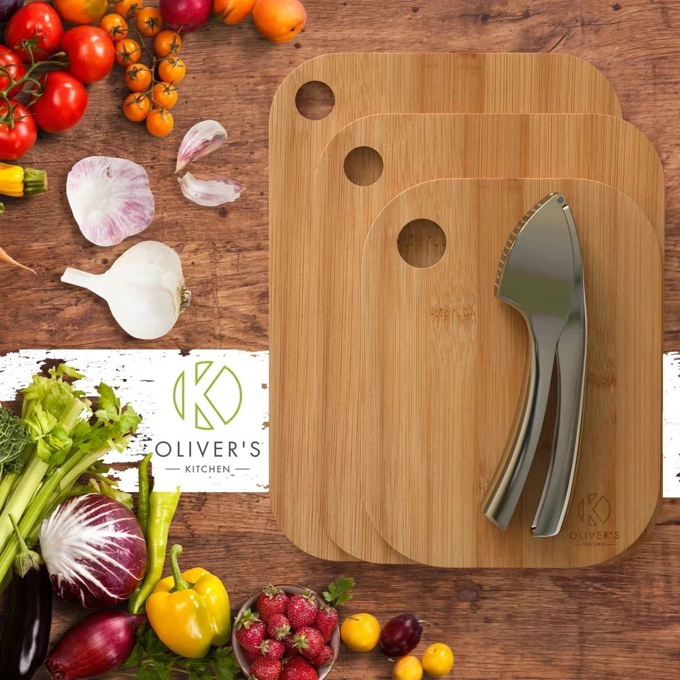 Premium Garlic Press Easy to Use and Clean Garlic Crush Large – Olivers Kitchen