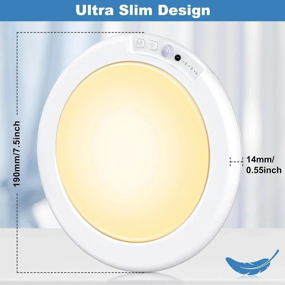 Rechargeable Motion Sensor Ceiling Light W/Remote Battery Powered Wireless 1/2/4