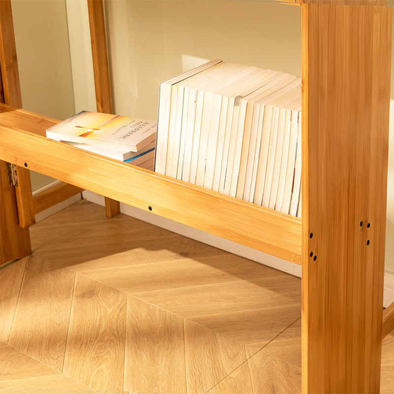 Modern Bamboo Folding Desk Storage Computer Desk Home Office Gaming Study Table