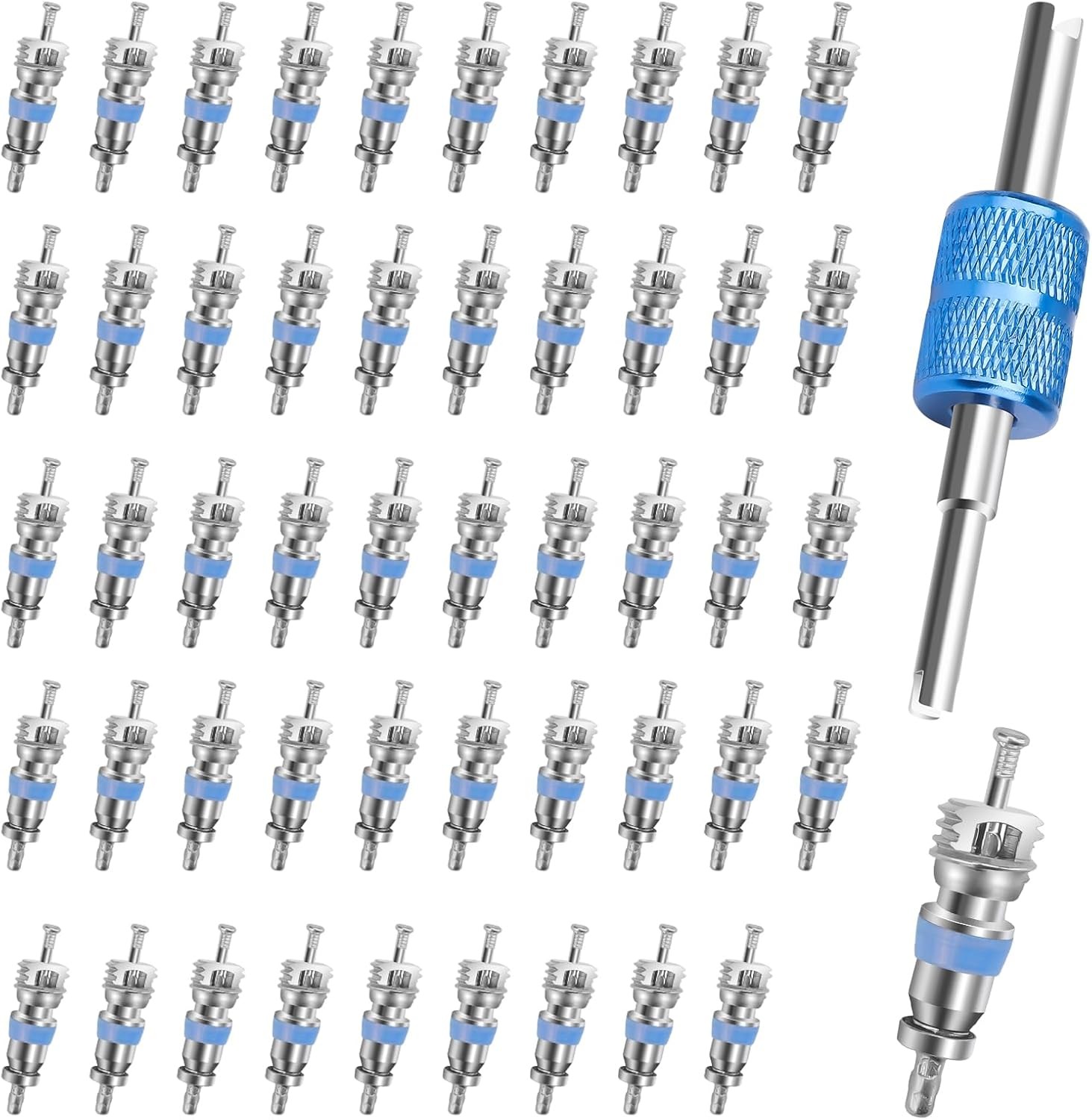 50PCS Valve Core for R410A R32 R22 R12, High Pressure HVAC Schrader Valve