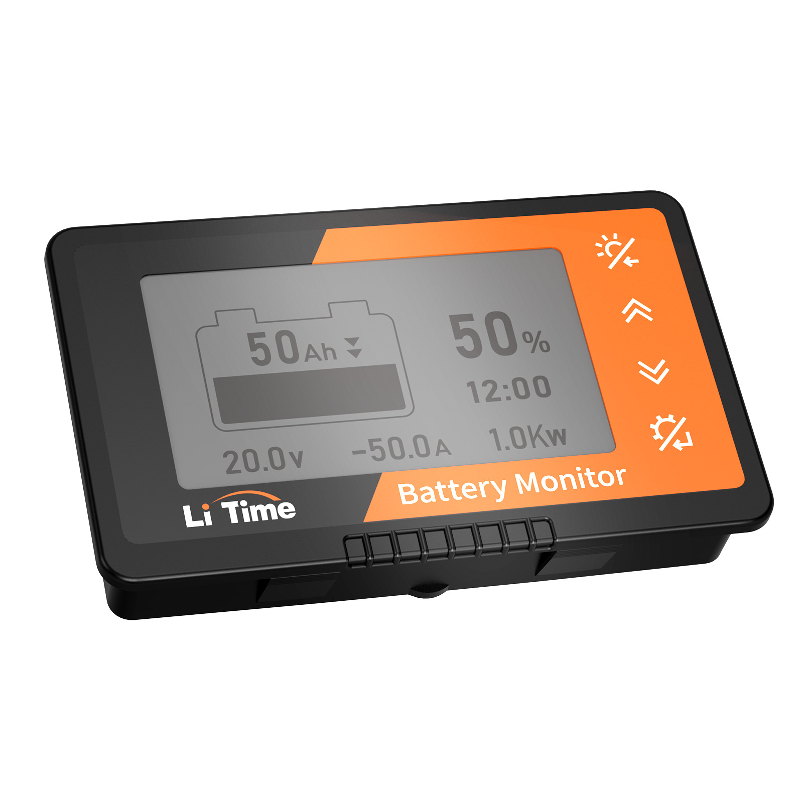 LiTime 500A 8V-120V Solar Battery Monitor Shunt Capacity SOC Display-Refurbished