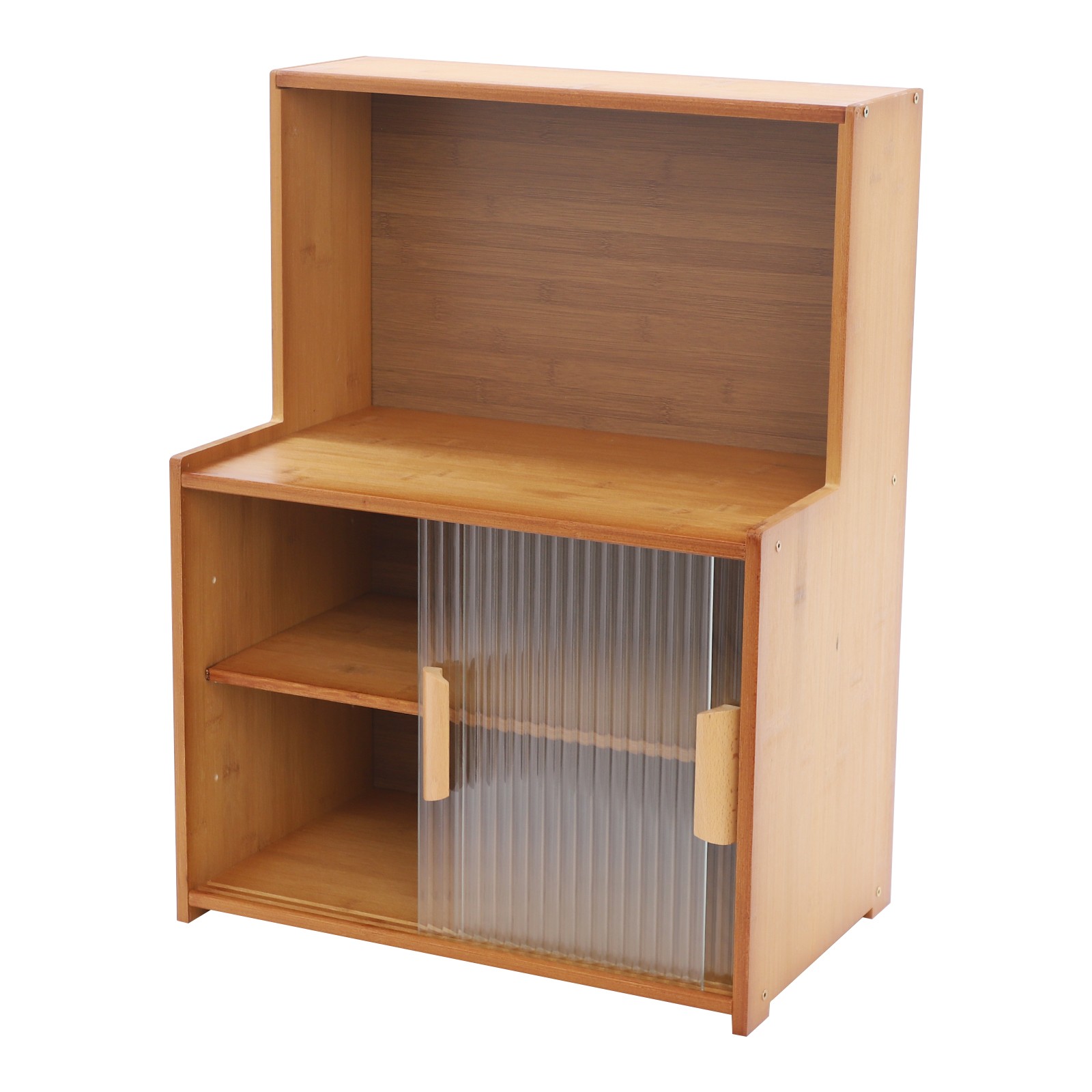 Kitchen Pantry Cabinet Small Storage Cabinet Cupboard with Sliding Glass Doors