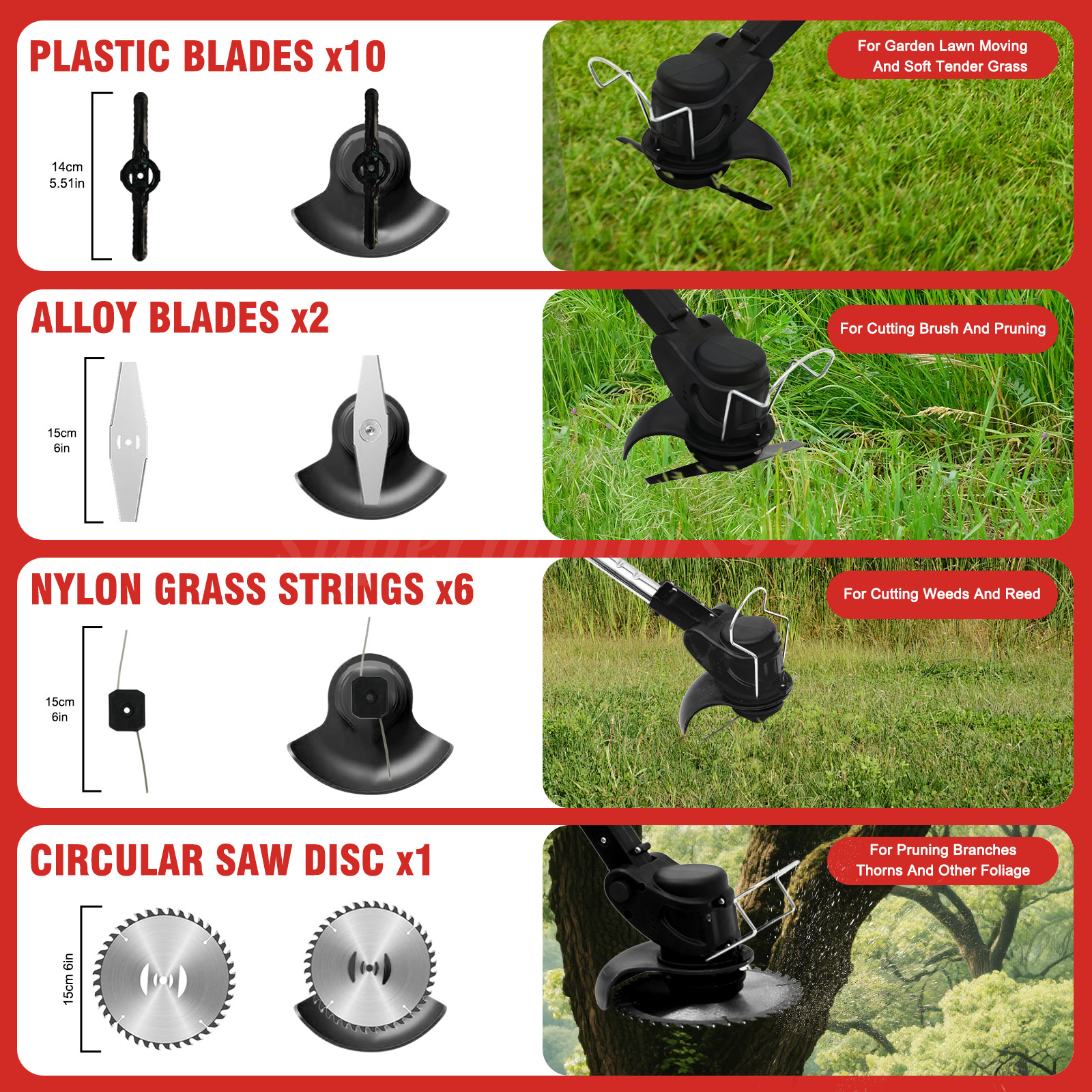 Cordless WeedEater Electric Lawn Mower Lawn Edger Grass String Trimmer 2500W NEW