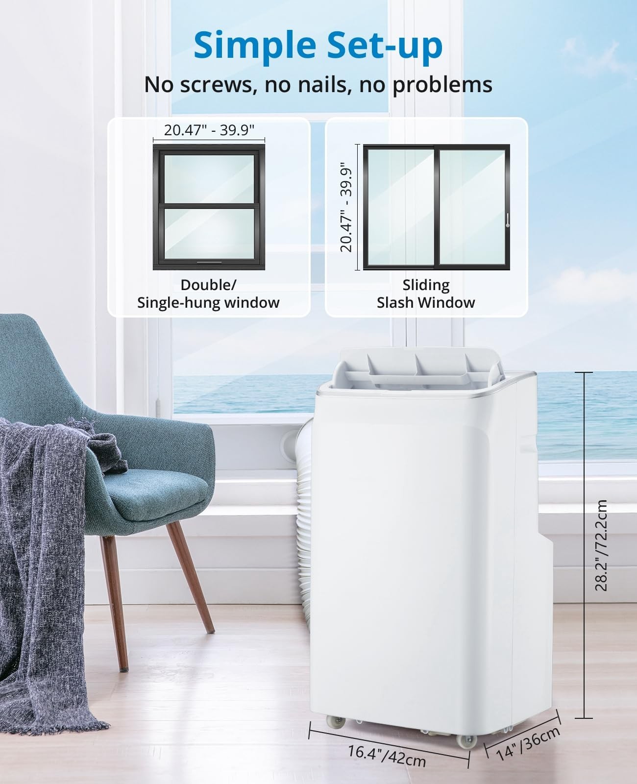 12000 BTU Portable Air Conditioners Portable AC with 3-in-1 Cooling 550 Sq. Ft