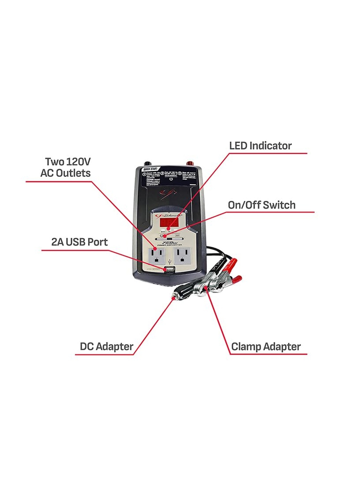 Schumacher Electric DC to AC Power Converter, XI75DU, 750 Continuou… Fast Ship