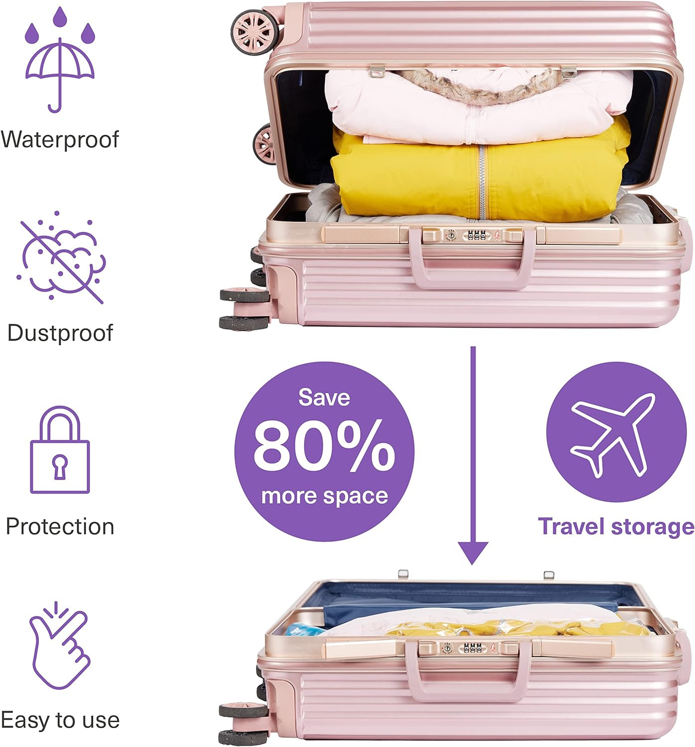 5pcs Jumbo Vacuum Storage Bags Bedding Clothes Travel Space Saver