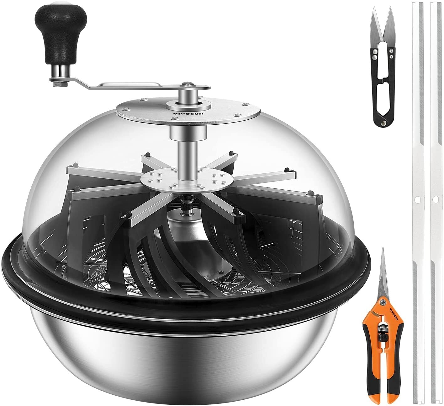 19 inch Bud Leaf Bowl TrimmerClear Visibility Dome,Sharp Stainless Steel Blades