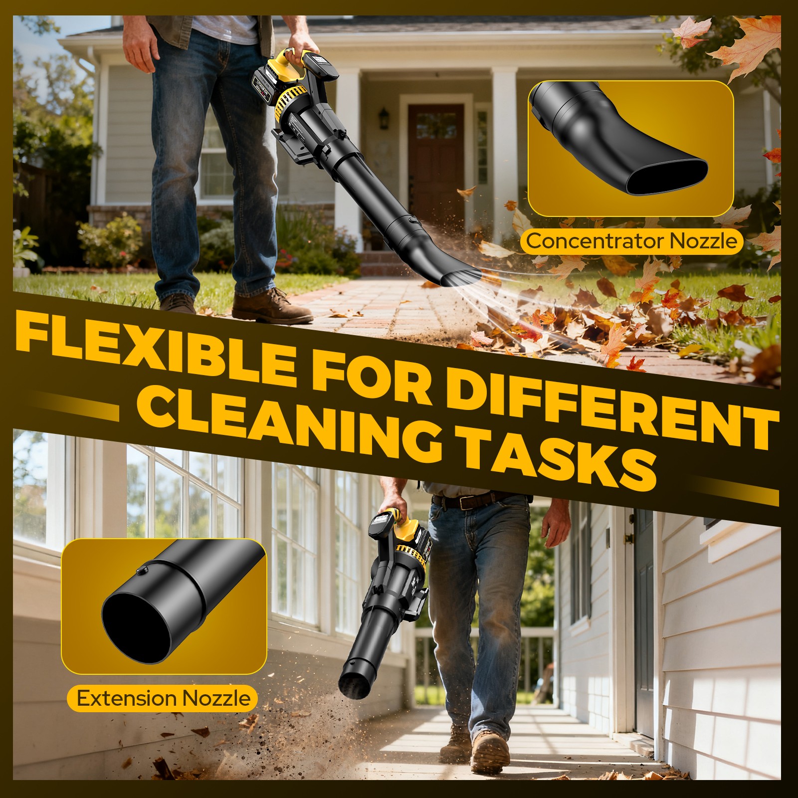 Cordless Electric Leaf Blower For Dewalt 20V Battery 710CFM 180MPH LCD Display