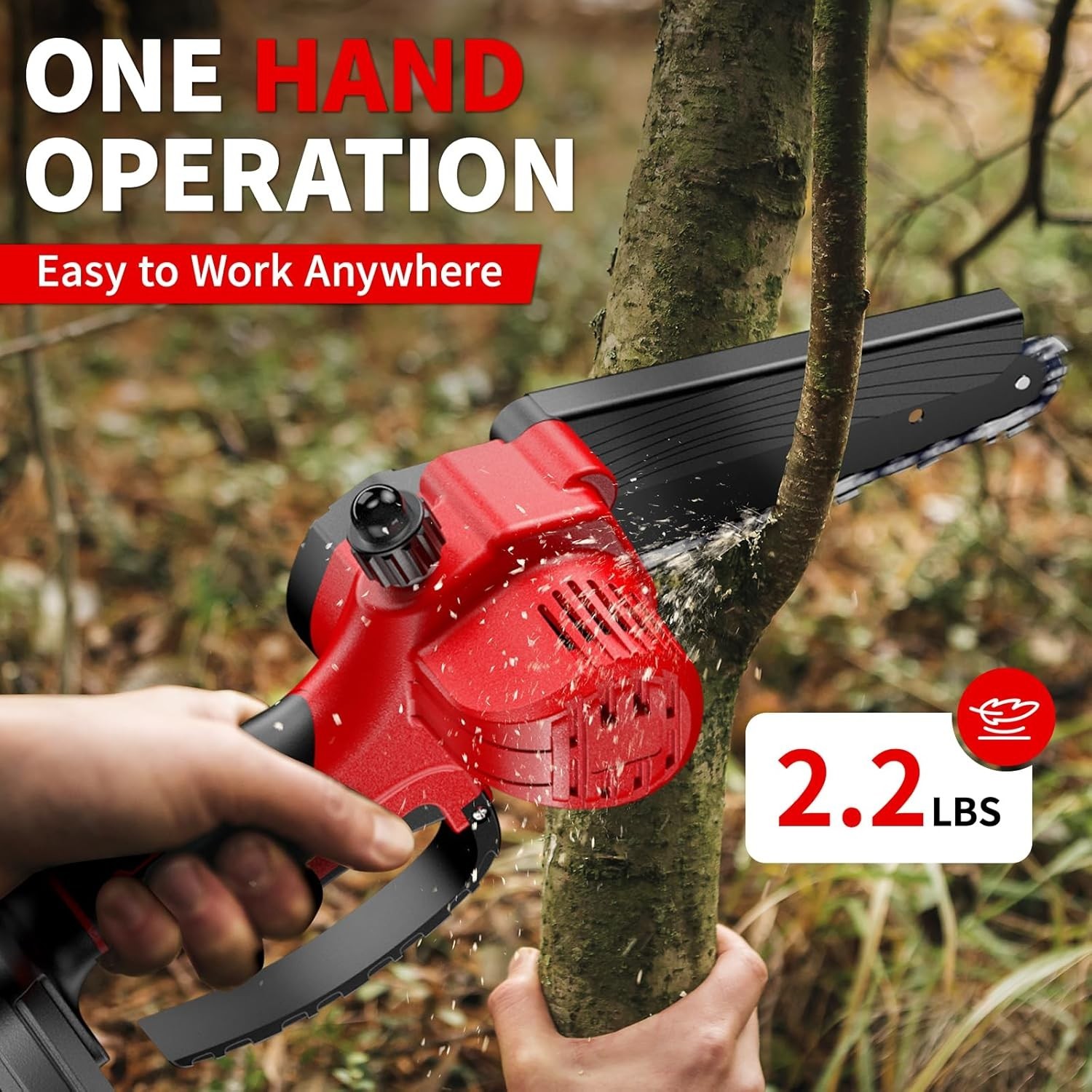 Mini Chainsaw 6 inch Cordless, Wood Ranger Mini Chainsaw with V 2.0Ah Battery US