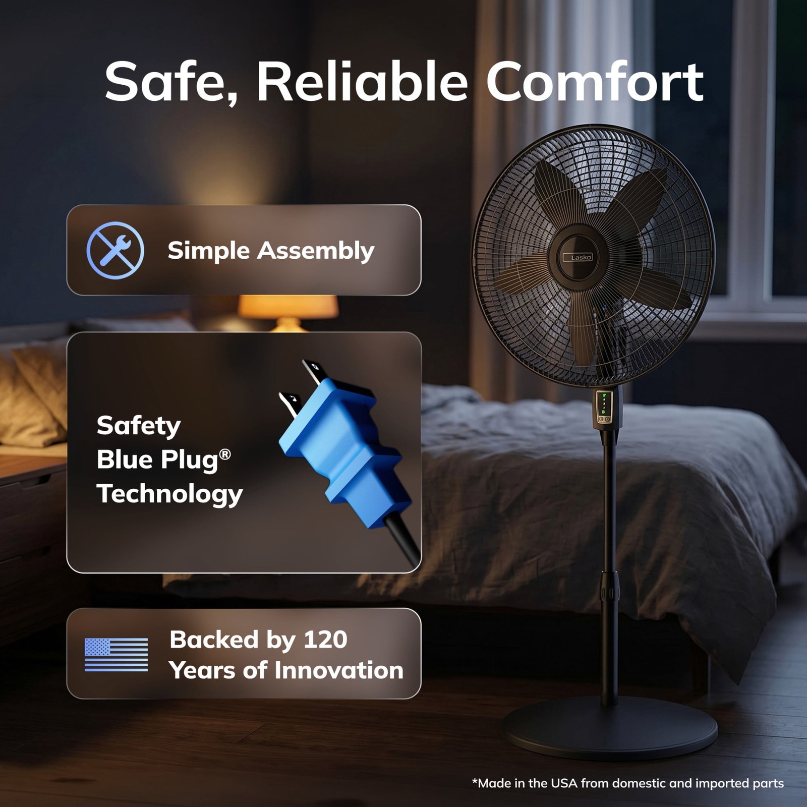Lasko Cyclone Max 18″ Oscillating Pedestal Fan Remote 4-Speed Black S18605