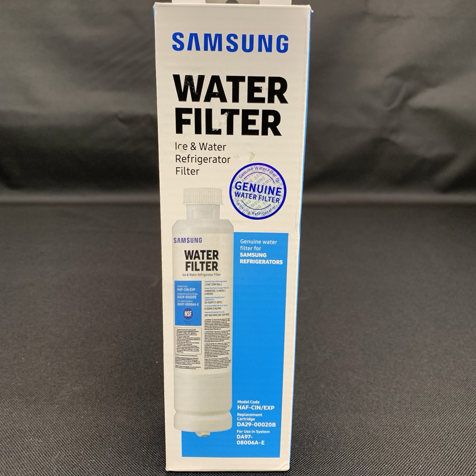 NEW Samsung DA29-00020B HAF-CIN/EXP Refrigerator Ice Water Filter Da97-08006A-E