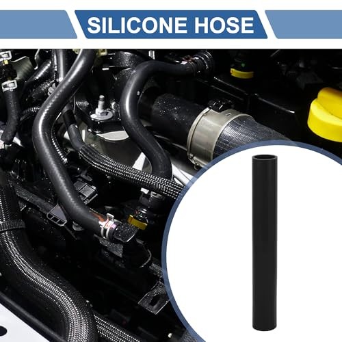 1 Pcs Straight Coupler Silicone Hose 300mm/11.81″ Length 0 35mm/1.38″ ID Black