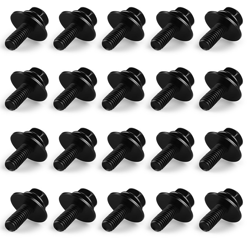Car Body Bolts Screws Fastener Fender M6-1.0x16mm Long-10mm Hex-17mm Washer NEW