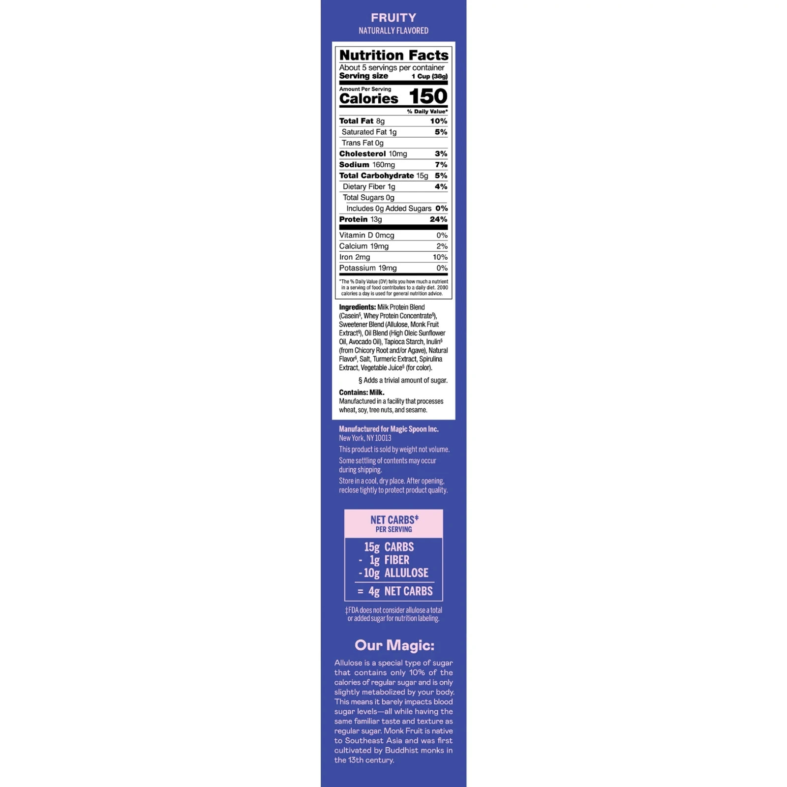 Magic Spoon Fruity Grain-Free Breakfast Cereal, 7 oz Box (3 PACK) FREE SHIPPING