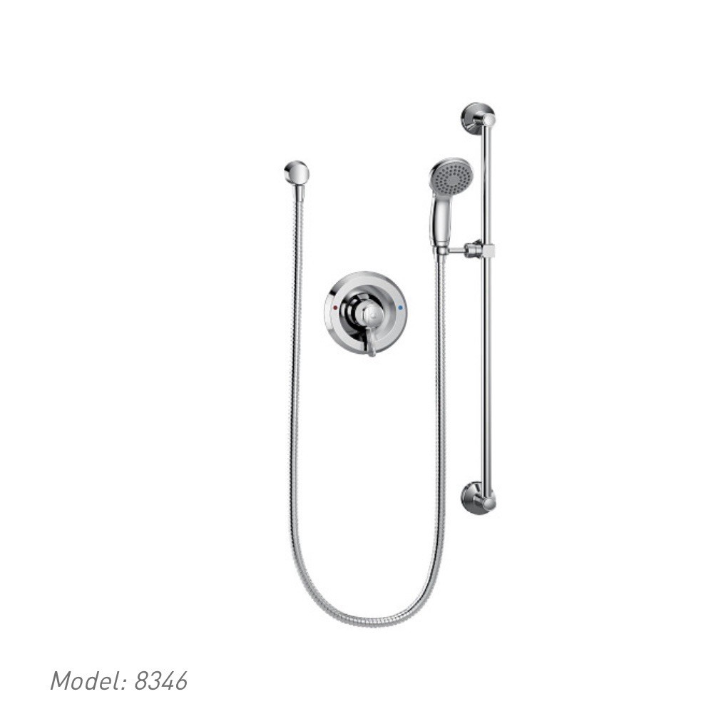 READ DESCRIPTION MOEN Commercial Chrome Posi-Temp Handheld Shower 30” Slide Bar