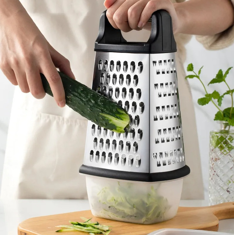 4-Side Box Grater Stainless Steel Vegetable Cheese Potato Slicer Cutter