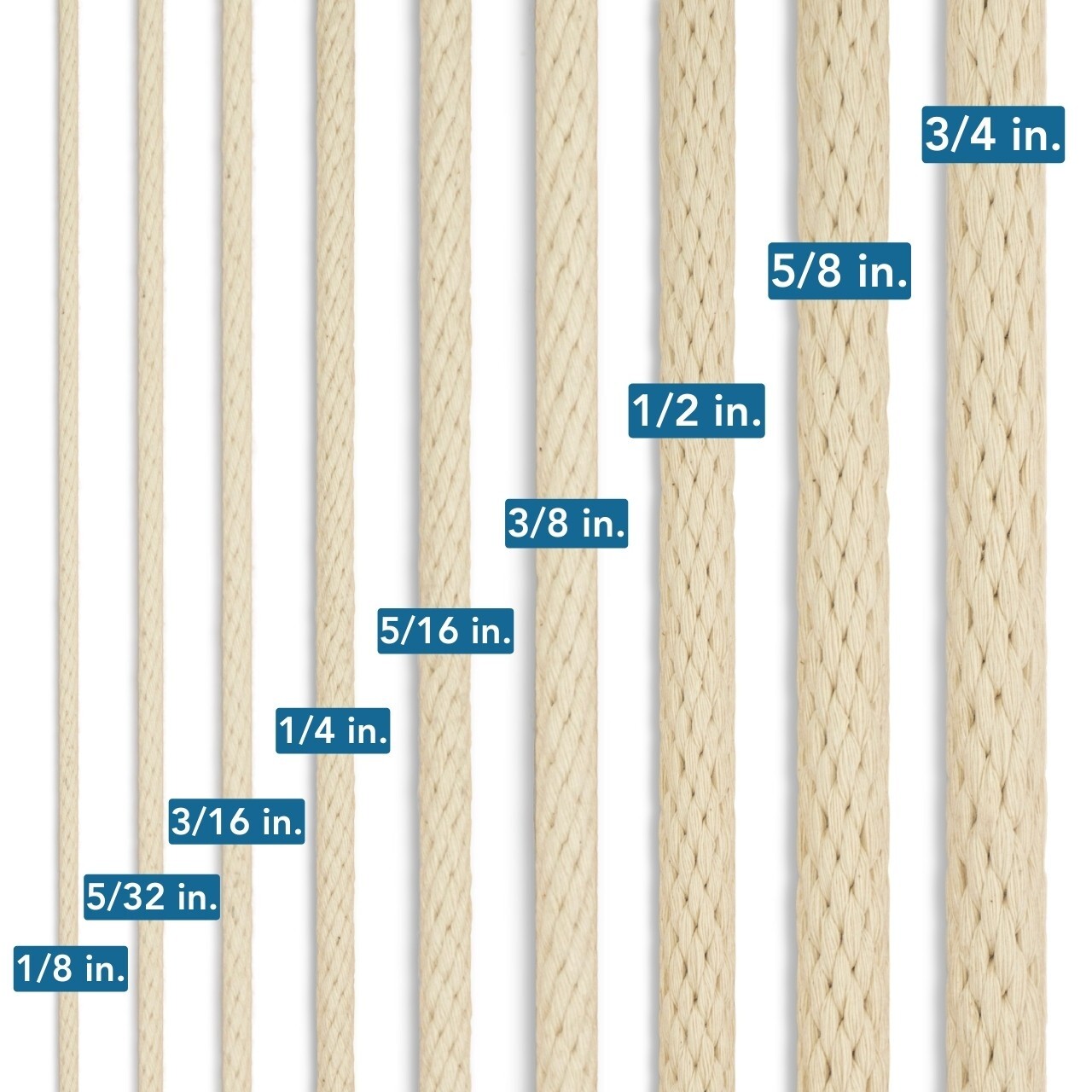 Solid Braid Cotton Rope art craft decoration macrame toy 1/8 1/4 3/8 1/2 5/8 3/4
