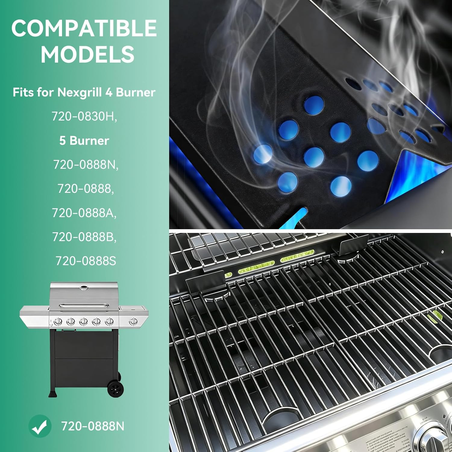 720-0888 Grill Grate Heat Tent Replacement Parts for Nexgrill 5 Burner