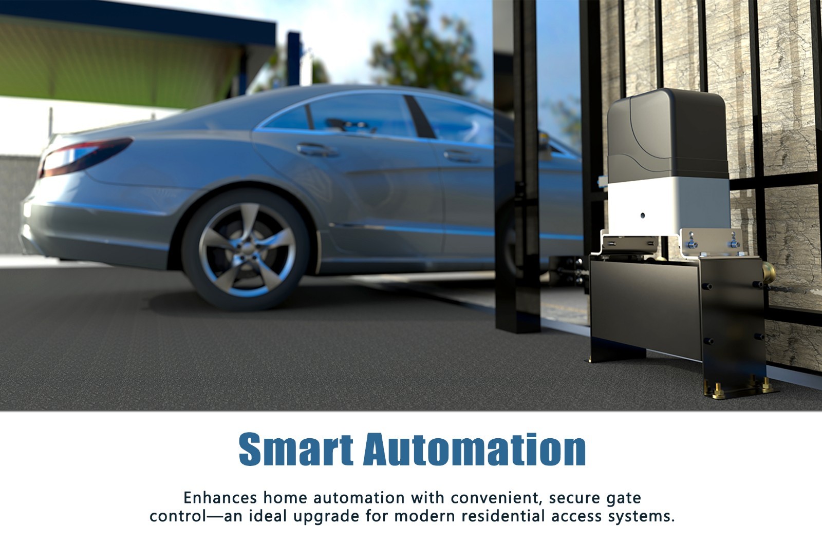 Blütezeit 1100lb Automatic Chain Sliding Gate Opener w/2 Remotes & 16.4ft Chain
