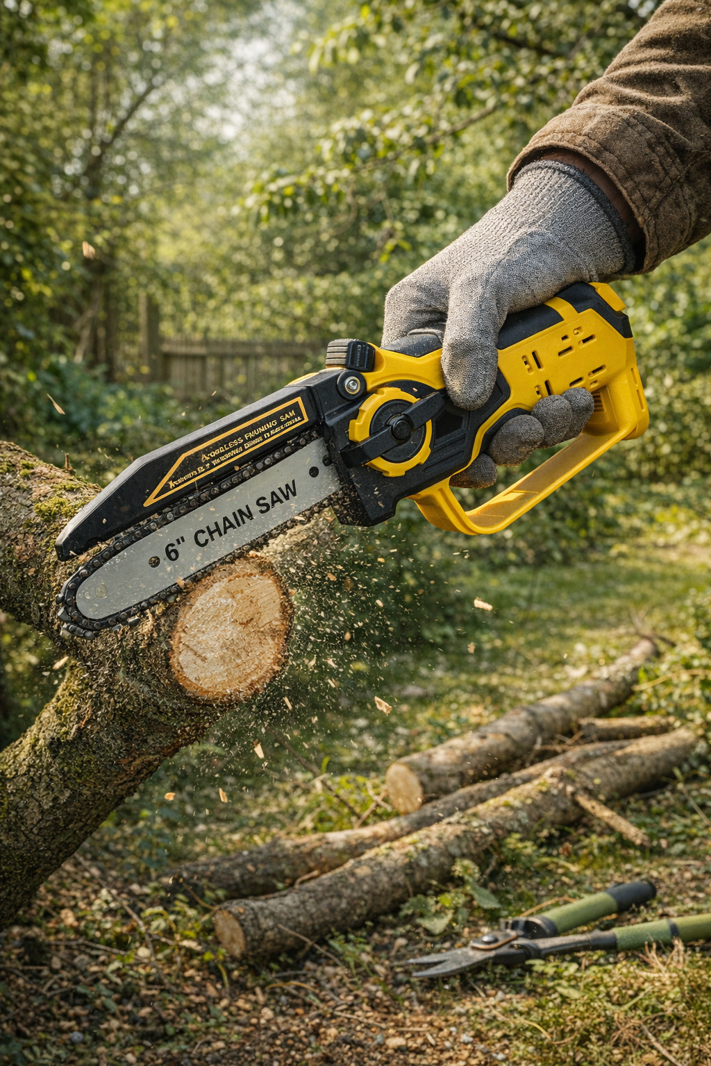 Cordless Mini Chainsaw 6 Inch 8 Inch Electric Pruning Saw for Dewalt 20V Battery