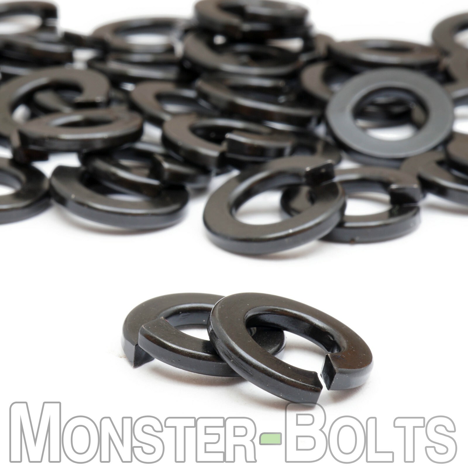 Medium Split Lock Washers, Steel w/ Black Oxide, #2 #4 #6 #8 #10 1/4″ 5/16″ US