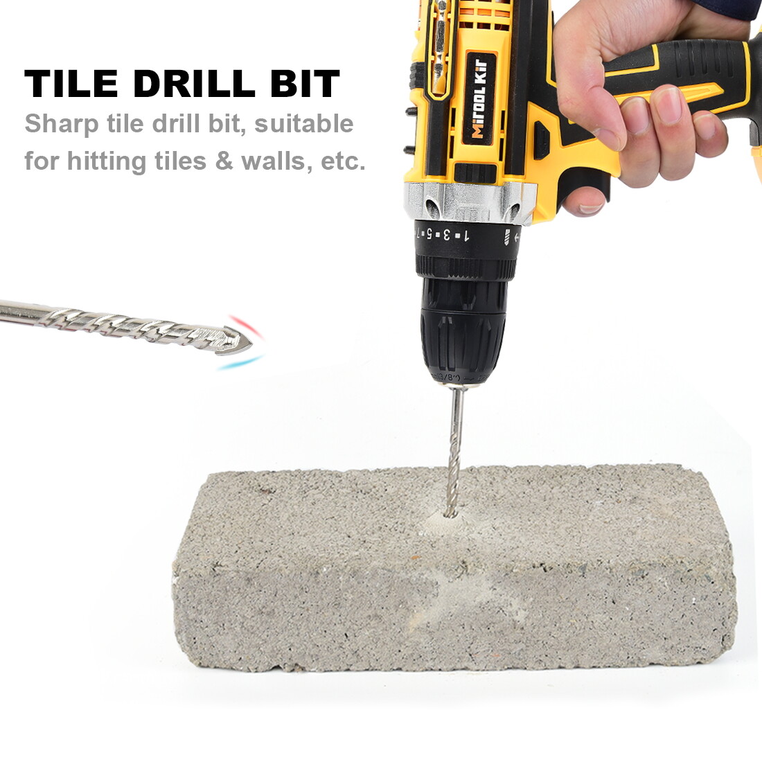 Cordless Screwdriver Drill Kit Electric Rechargeable Power Tool Set W/2 Battery