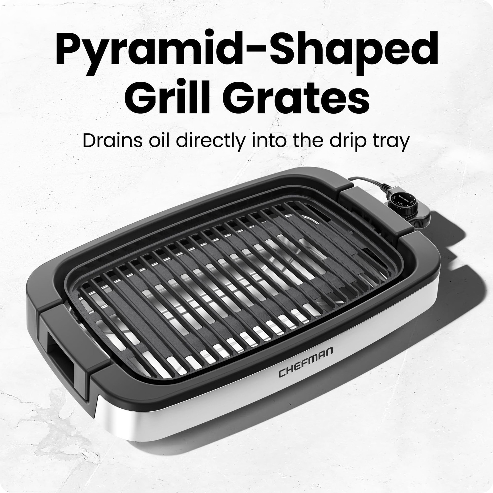 Chefman RJ23-SPG-SS Smokeless Indoor Electric Grill with Adjustable Temperature
