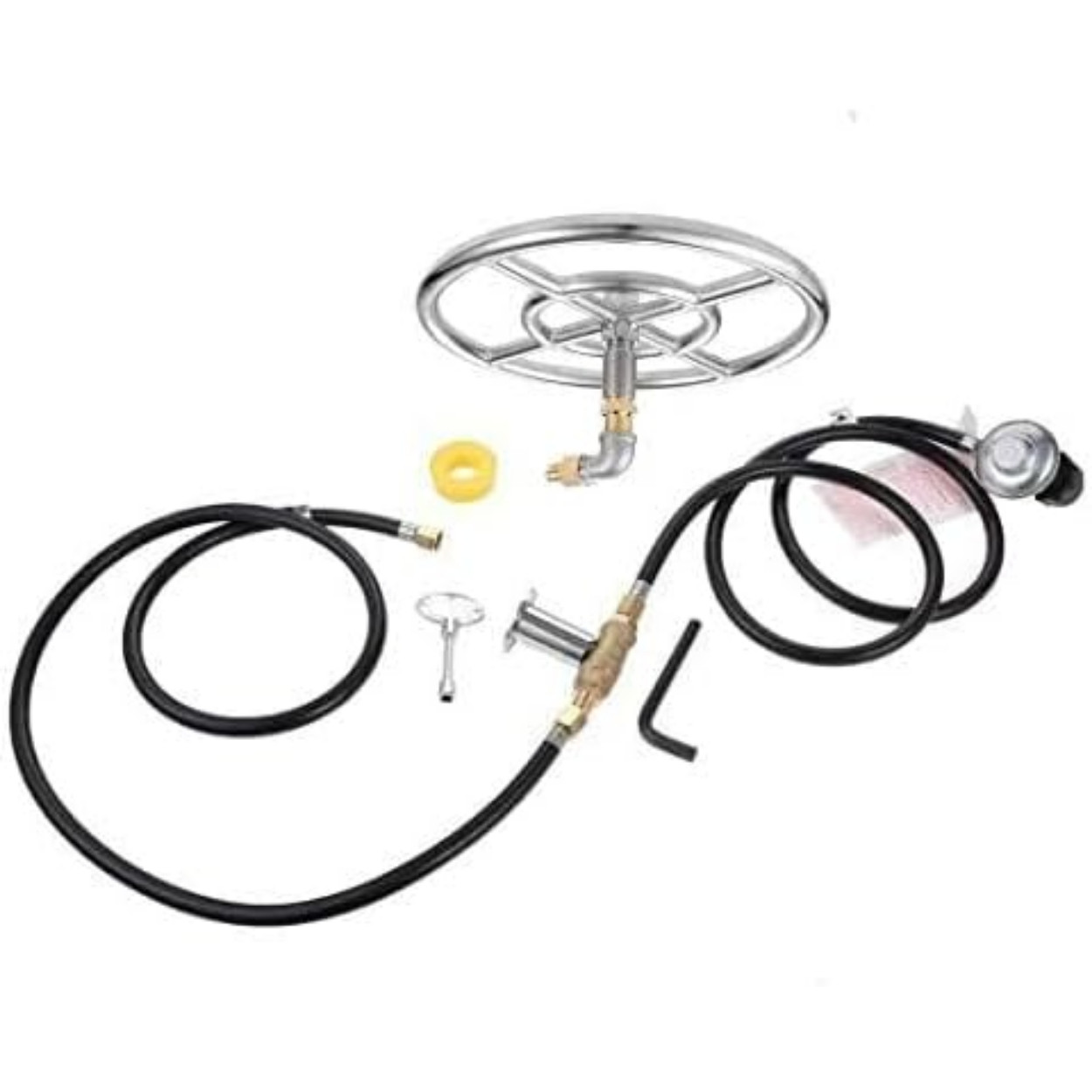 12in Stainless Steel Fire Pit Ring Burner Valve Kit Outdoor Fireplace DIY