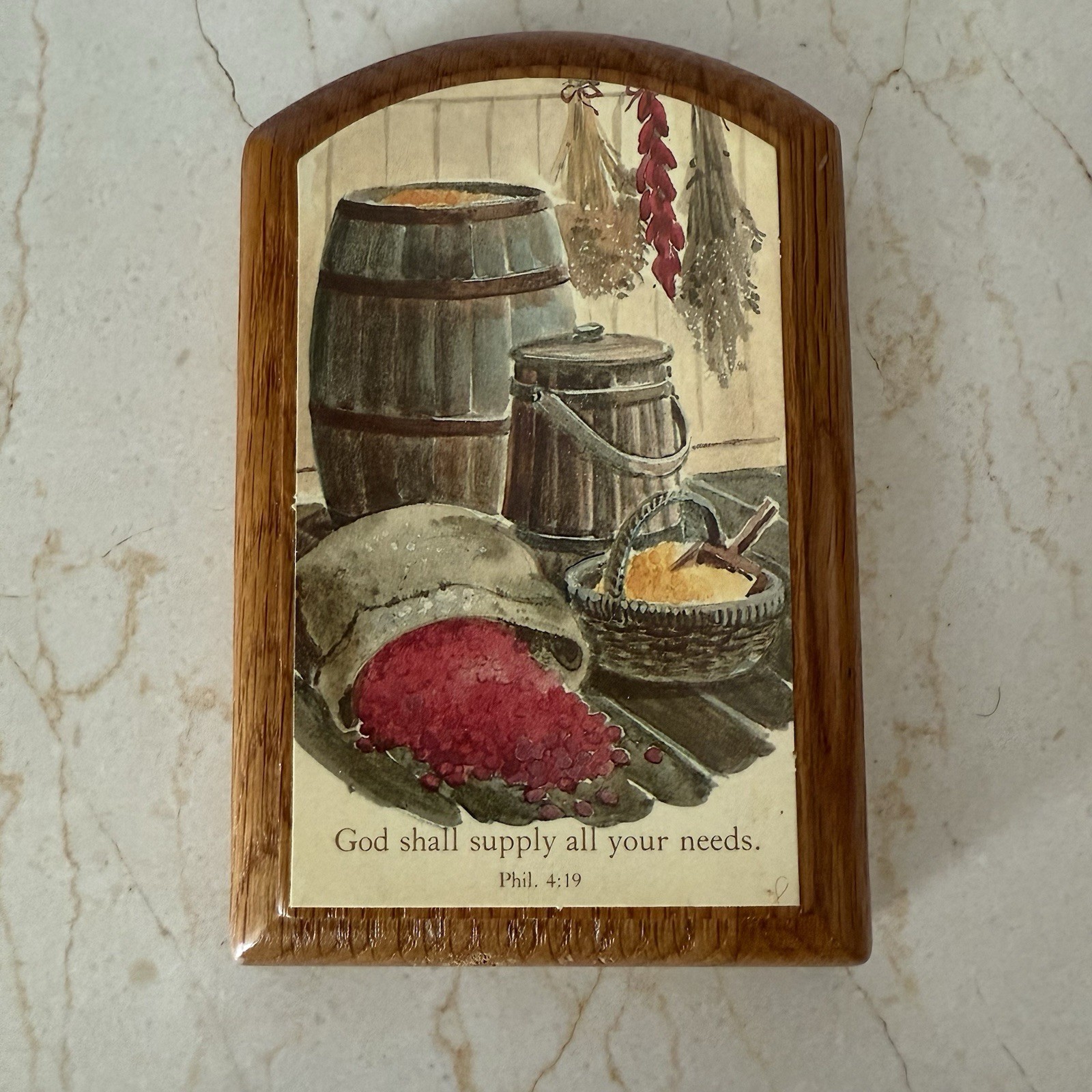 Vintage God Shall Supply All Your Needs Wall Plaque Small Kitchen