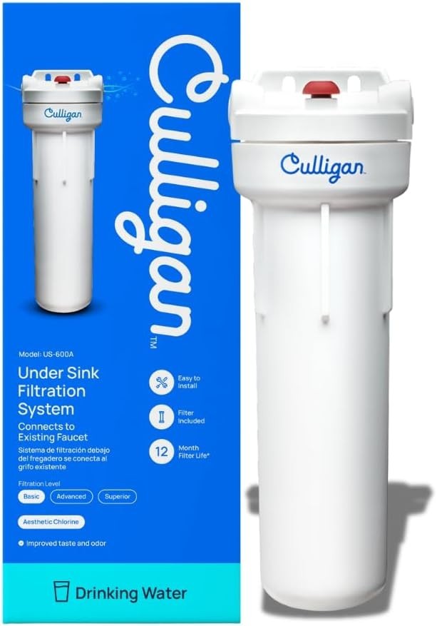 Culligan US-600A Under-Sink Filtration System w/D-20A Filter, for Chlorine Taste