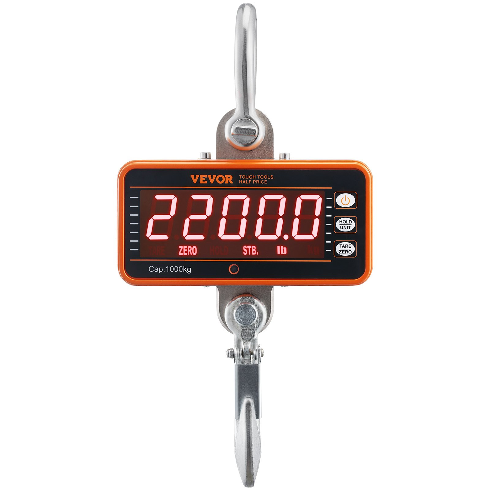 VEVOR Digital Crane Scale, 2200 lbs/1000 kg, Industrial Heavy Duty Hanging Scale