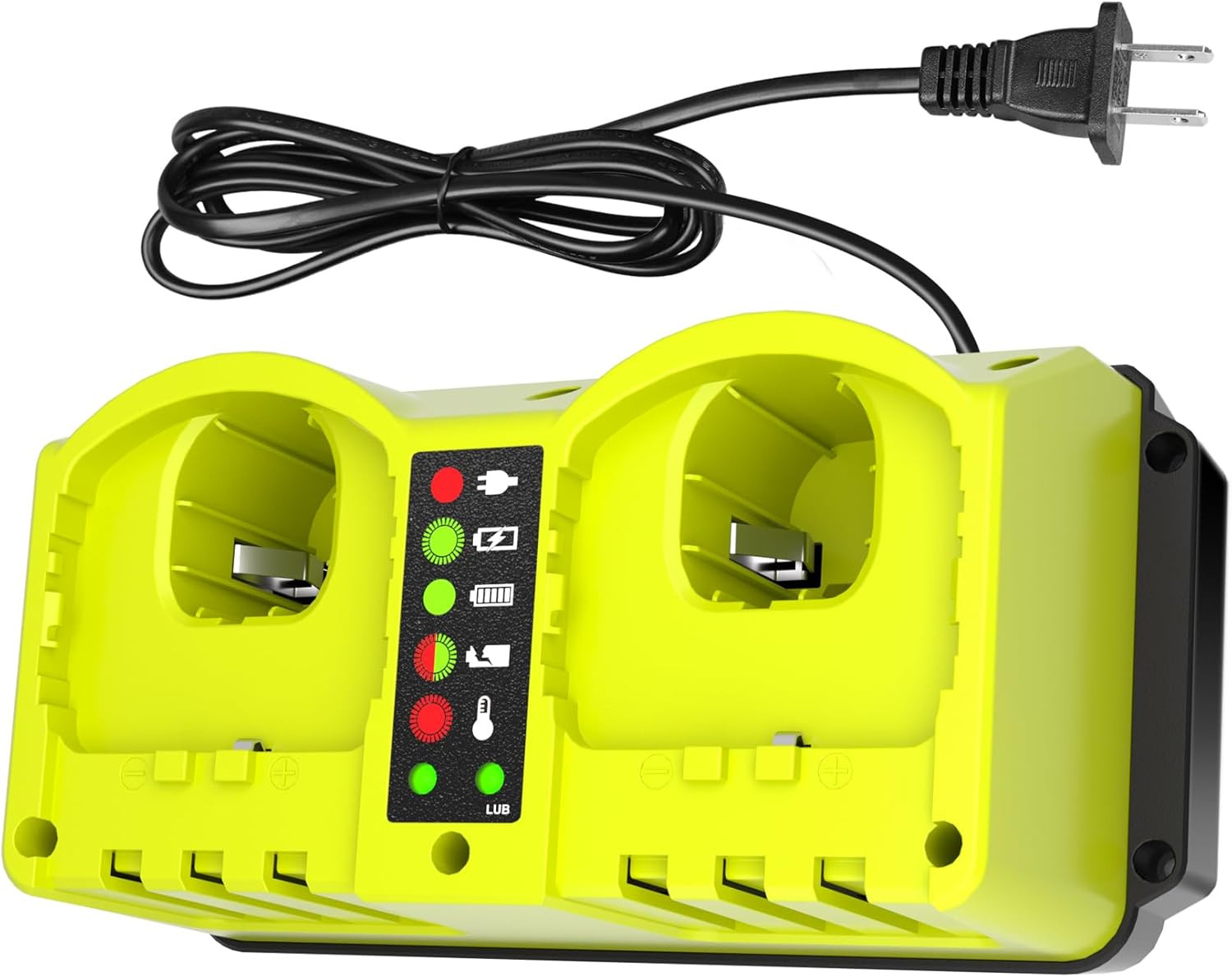 2-Port Fast Charger for Ryobi 18V Battery P108 P197 – Replaces P117 P118 P119 US