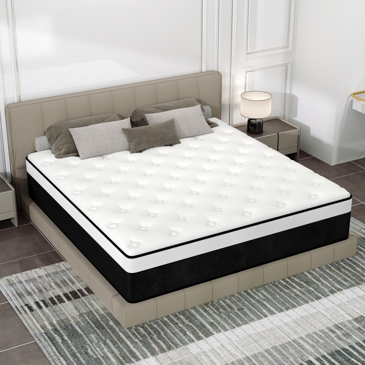 8″10″12″14″ Gel Memory Foam Mattress in a Box Pocket Spring Twin Full Queen King
