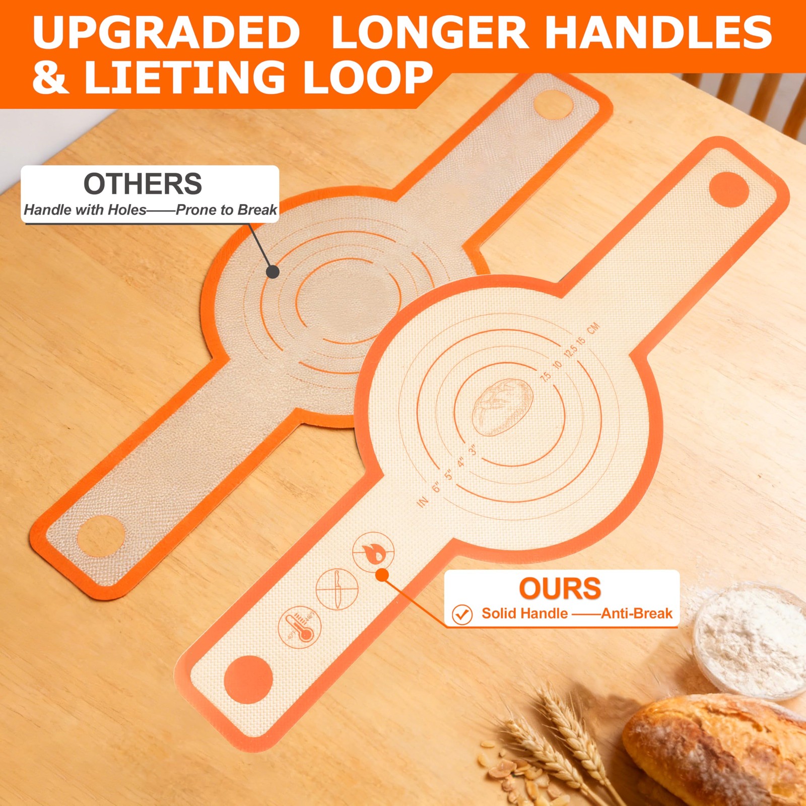 Silicone Bread Sling for Dutch Oven, 2 PCS NonStick & Easy Clean Reusable Sil…