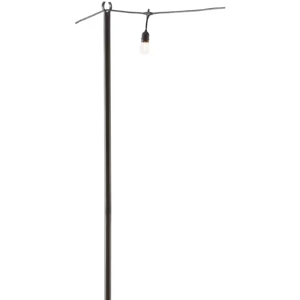 Hampton Bay 9.8 ft. String Light Pole in Black (1-Pack)