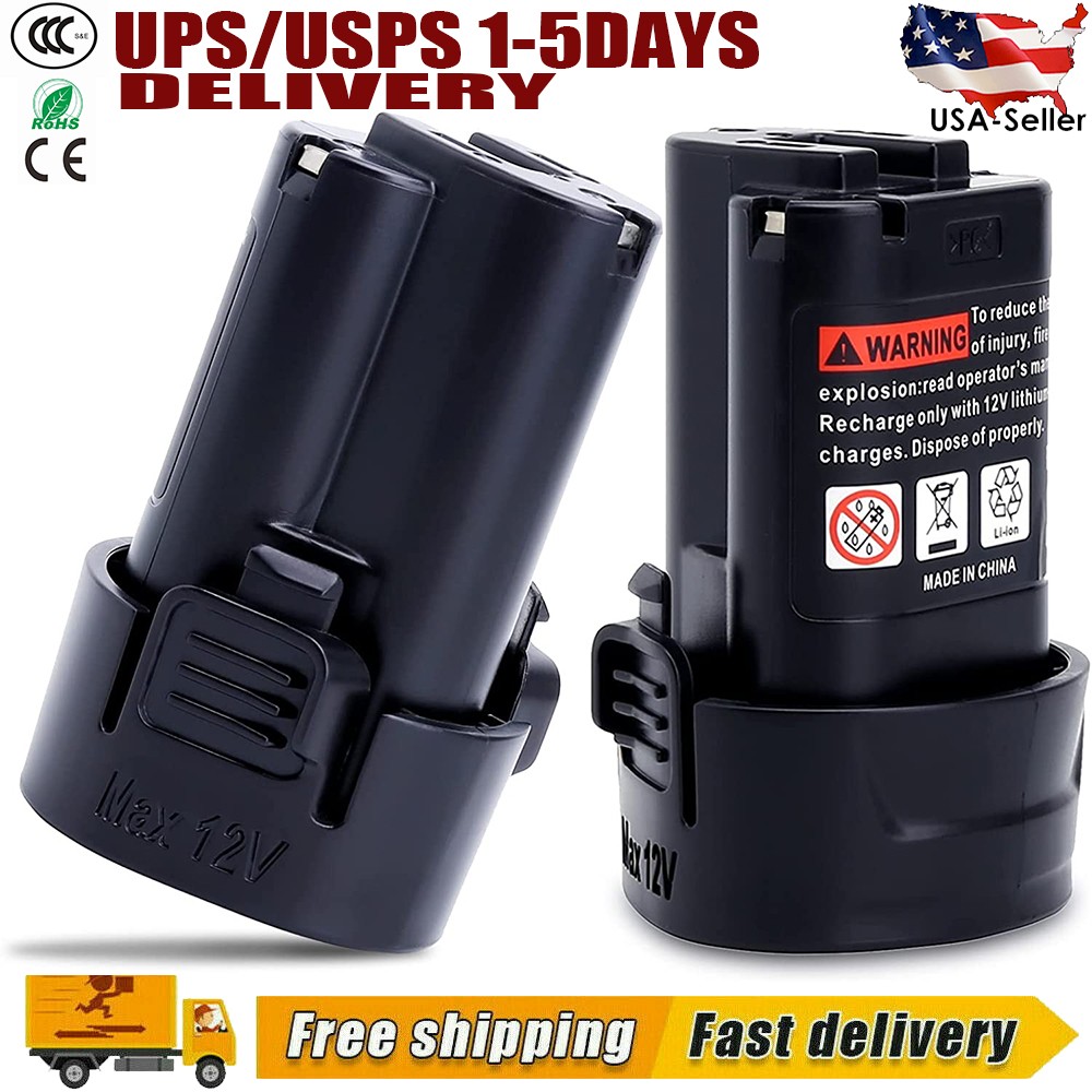 2X 4.8Ah For Makita BL1013 10.8V Li-ion BL1014 Battery DF030D LCT203W 194550-6