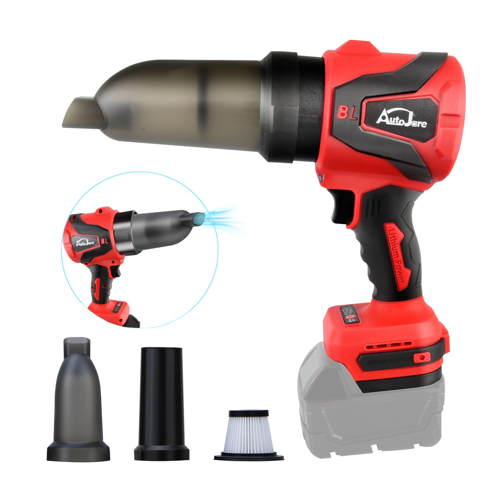 Cordless Leaf Blower for Milwaukee 18V Battery 2in1 Electric Leaf Blower&Vacuum