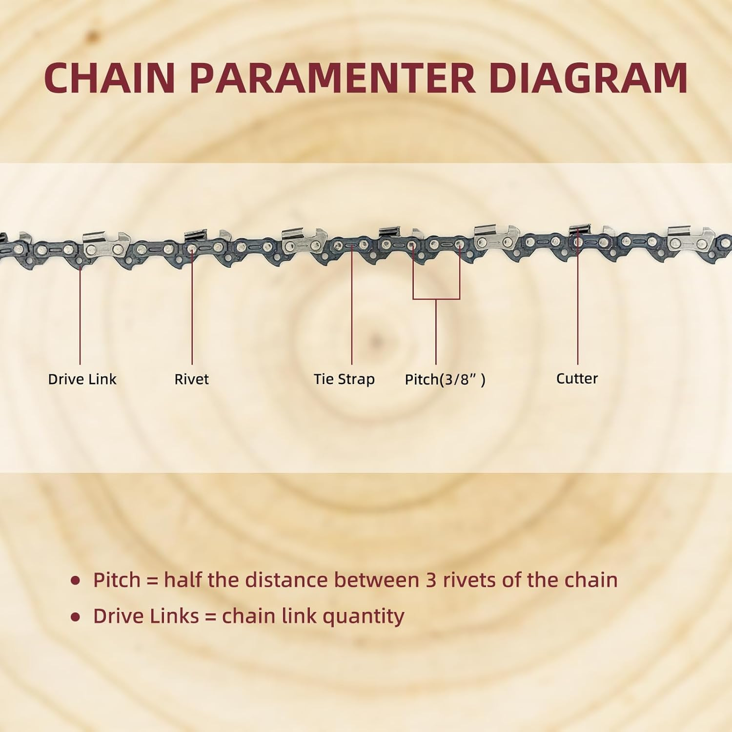 5 Pack 18″ inch Chainsaw Saw Chain Blade 3/8″ LP .050 Gauge 62DL Drive Links