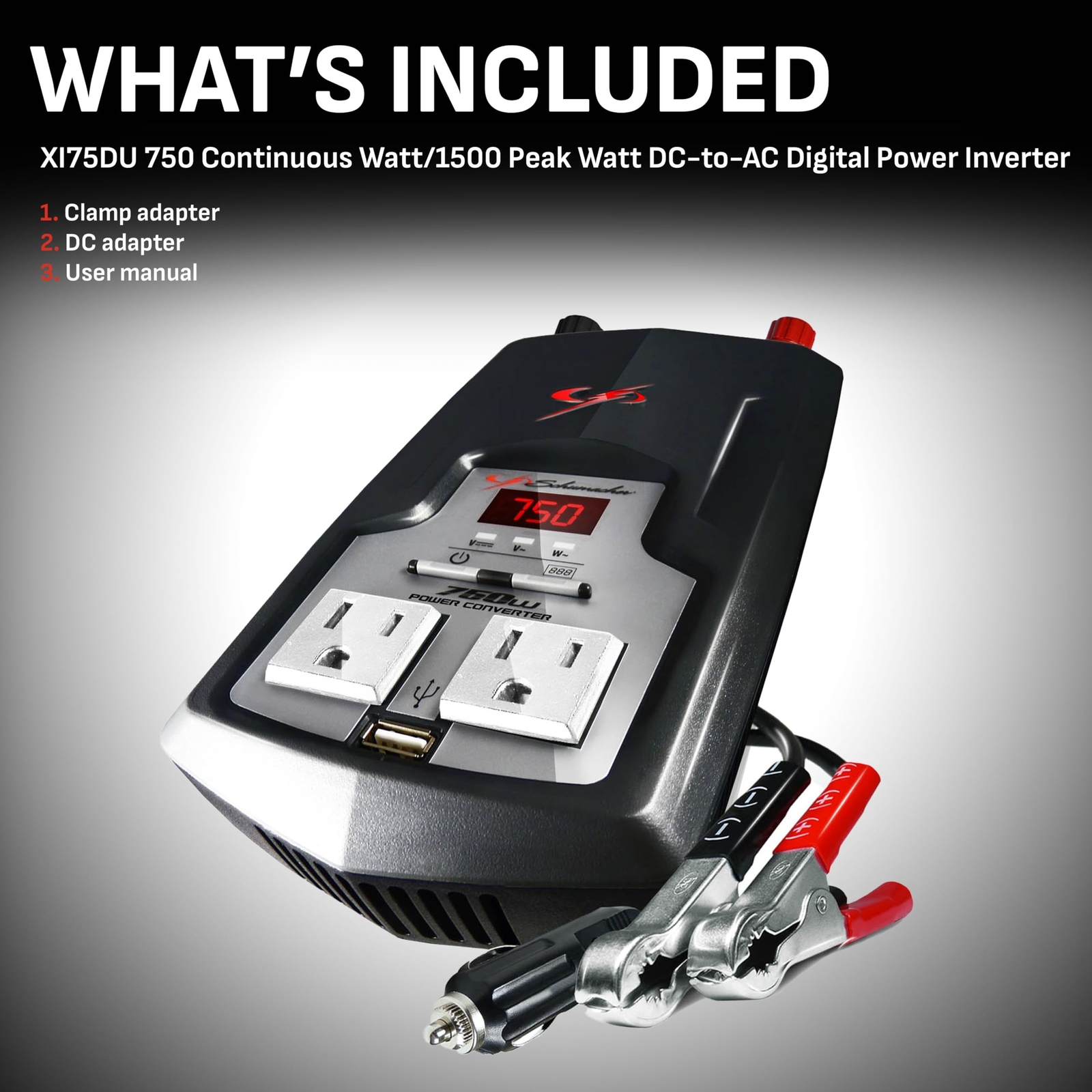 Schumacher Electric DC to AC Power Converter, XI75DU, 750 Continuou… Fast Ship