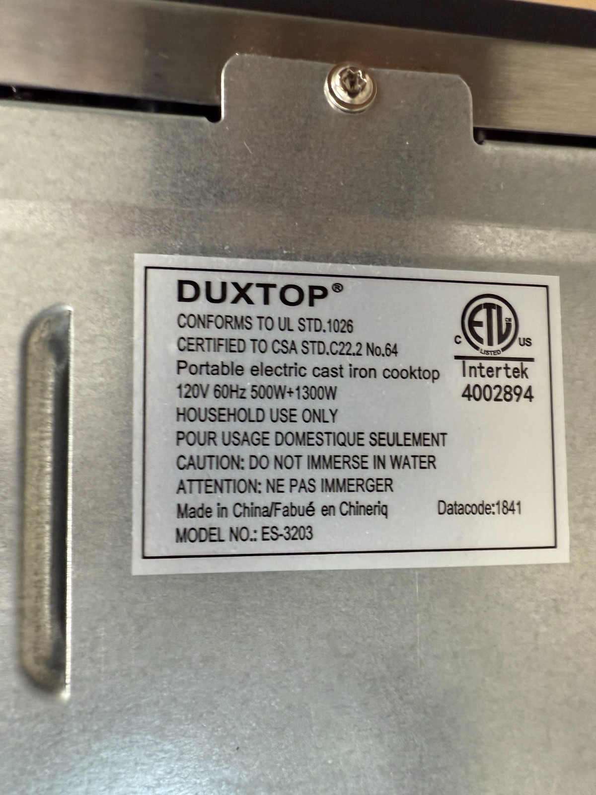 Duxtop 3203 Electric Double1300W w/ Handles – Silver – Tested