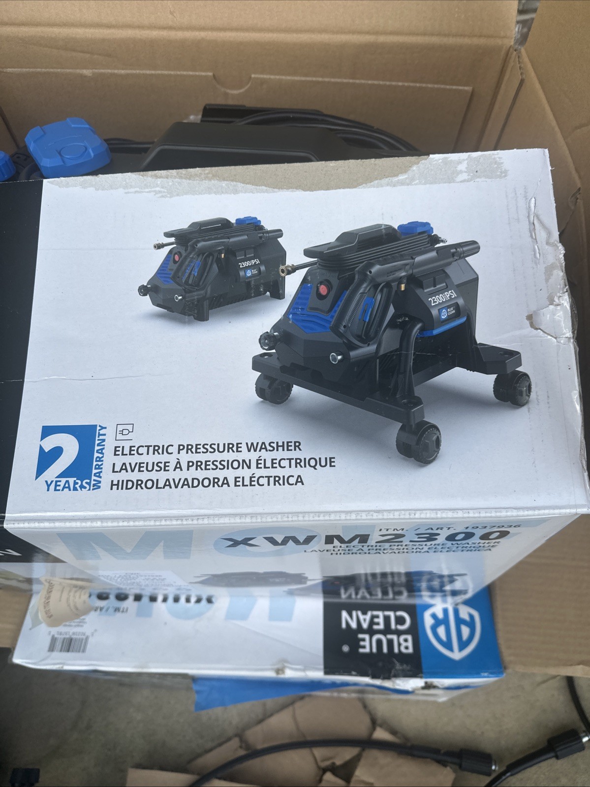 AR Blue Clean XWM2300 Electric Pressure Washer 2300 PSI 1.3 GPM Portable